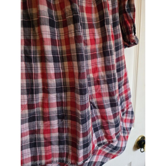 Our Generation Red Blue Plaid Dress W/ Bow Girls Size 5 Lined Long Sleeve Pretty - Picture 4 of 12